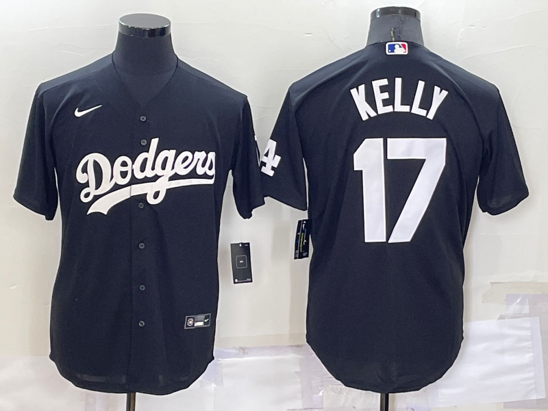 Men's Black Los Angeles Dodgers #17 Joe Kelly Cool Base Stitched Baseball Jersey